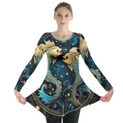 Fish Star Sign Long Sleeve Tunic  by Bangk1t