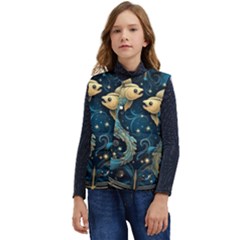 Fish Star Sign Kid s Short Button Up Puffer Vest	 by Bangk1t