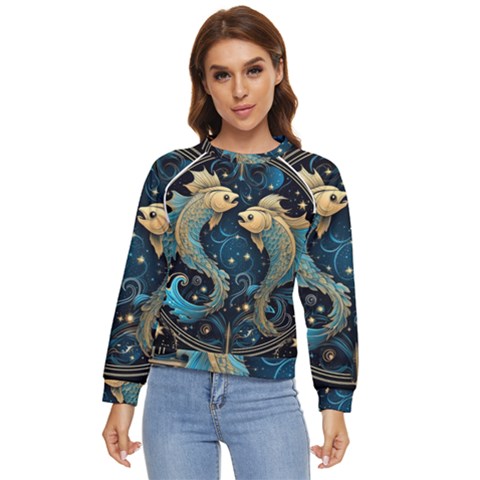 Fish Star Sign Women s Long Sleeve Raglan Tee by Bangk1t