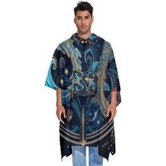 Fish Star Sign Men s Hooded Rain Ponchos by Bangk1t