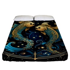 Fish Star Sign Fitted Sheet (california King Size) by Bangk1t