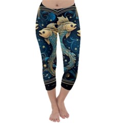 Fish Star Sign Capri Winter Leggings  by Bangk1t