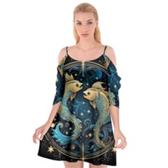 Fish Star Sign Cutout Spaghetti Strap Chiffon Dress by Bangk1t