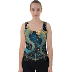 Fish Star Sign Velvet Tank Top by Bangk1t