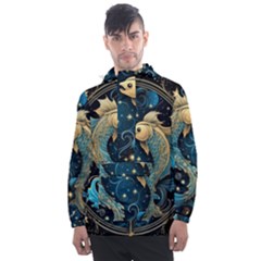 Fish Star Sign Men s Front Pocket Pullover Windbreaker by Bangk1t