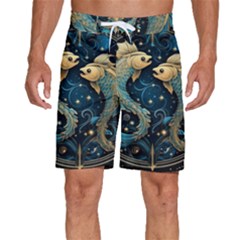 Fish Star Sign Men s Beach Shorts by Bangk1t