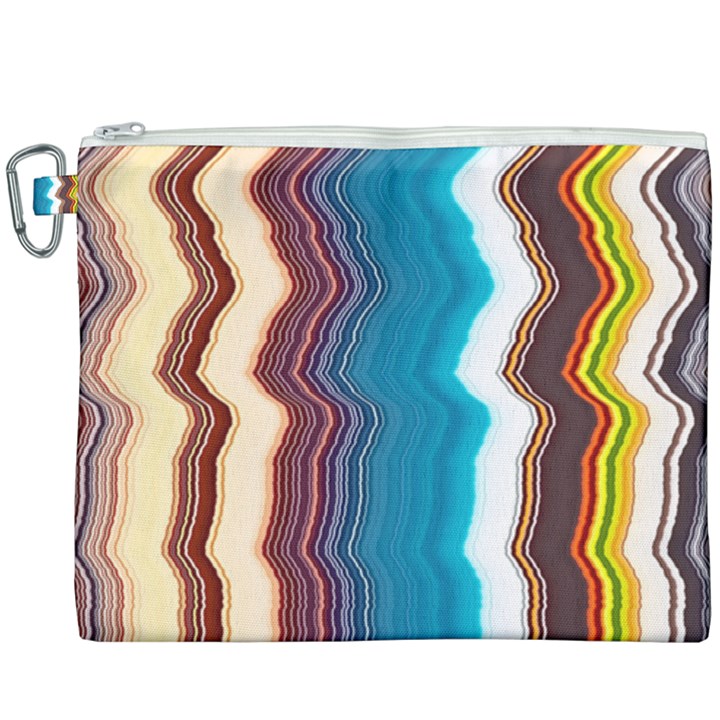 Line Vertical Lines Color Lines Canvas Cosmetic Bag (XXXL)