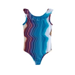 Line Vertical Lines Color Lines Kids  Frill Swimsuit by Bangk1t