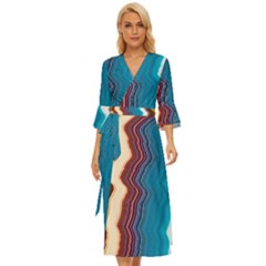 Line Vertical Lines Color Lines Midsummer Wrap Dress by Bangk1t