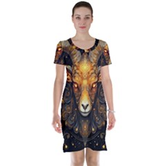 Aries Star Sign Short Sleeve Nightdress by Bangk1t