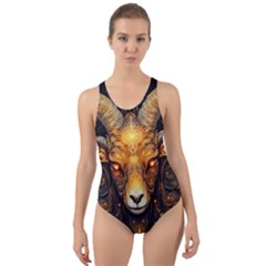 Aries Star Sign Cut-out Back One Piece Swimsuit by Bangk1t