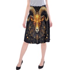 Aries Star Sign Midi Beach Skirt by Bangk1t