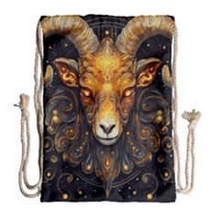 Aries Star Sign Drawstring Bag (large) by Bangk1t