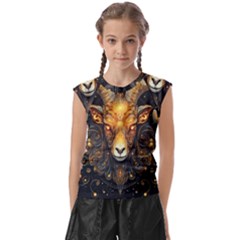 Aries Star Sign Kids  Raglan Cap Sleeve Tee by Bangk1t