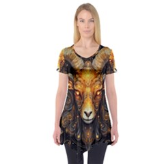 Aries Star Sign Short Sleeve Tunic  by Bangk1t