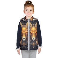 Aries Star Sign Kids  Hooded Puffer Vest by Bangk1t