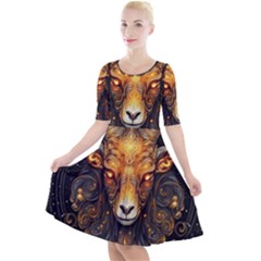 Aries Star Sign Quarter Sleeve A-line Dress by Bangk1t