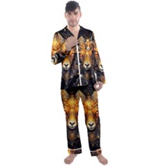 Aries Star Sign Men s Long Sleeve Satin Pajamas Set by Bangk1t