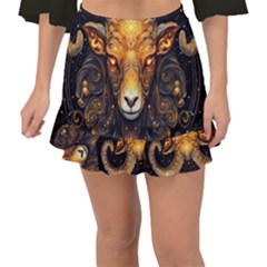 Aries Star Sign Fishtail Mini Chiffon Skirt by Bangk1t