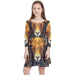 Aries Star Sign Kids  Quarter Sleeve Skater Dress by Bangk1t