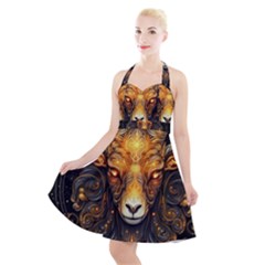 Aries Star Sign Halter Party Swing Dress  by Bangk1t