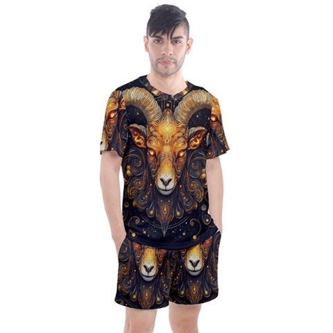 Aries Star Sign Men s Mesh Tee And Shorts Set by Bangk1t