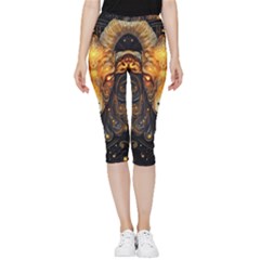 Aries Star Sign Inside Out Lightweight Velour Capri Leggings 