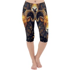 Aries Star Sign Lightweight Velour Cropped Yoga Leggings by Bangk1t