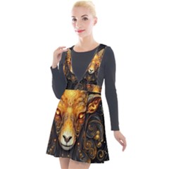 Aries Star Sign Plunge Pinafore Velour Dress by Bangk1t