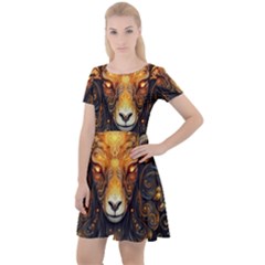 Aries Star Sign Cap Sleeve Velour Dress  by Bangk1t