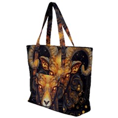 Aries Star Sign Zip Up Canvas Bag by Bangk1t