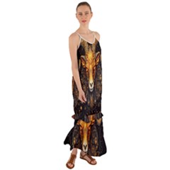 Aries Star Sign Cami Maxi Ruffle Chiffon Dress by Bangk1t