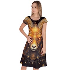 Aries Star Sign Classic Short Sleeve Dress by Bangk1t