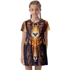 Aries Star Sign Kids  Asymmetric Collar Dress by Bangk1t