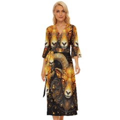 Aries Star Sign Midsummer Wrap Dress by Bangk1t