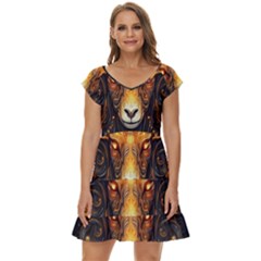 Aries Star Sign Short Sleeve Tiered Mini Dress by Bangk1t