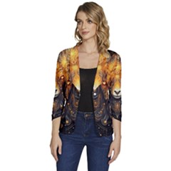 Aries Star Sign Women s One-button 3/4 Sleeve Short Jacket by Bangk1t