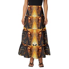 Aries Star Sign Tiered Ruffle Maxi Skirt by Bangk1t