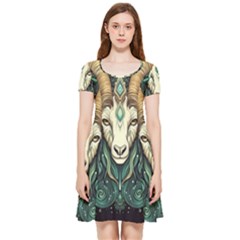 Capricorn Star Sign Inside Out Cap Sleeve Dress by Bangk1t