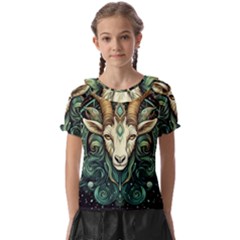 Capricorn Star Sign Kids  Frill Chiffon Blouse by Bangk1t