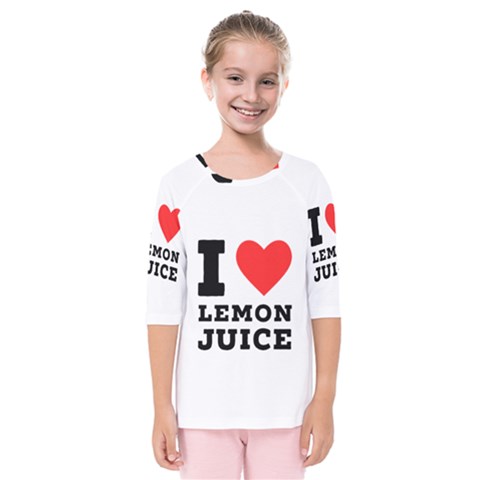 I Love Lemon Juice Kids  Quarter Sleeve Raglan Tee by ilovewhateva