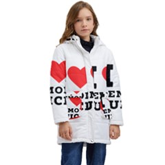 I Love Lemon Juice Kids  Hooded Longline Puffer Jacket by ilovewhateva