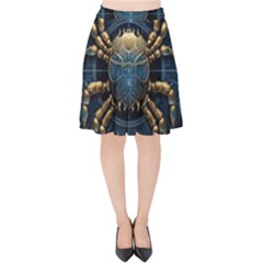 Cancer Star Sign Astrology Velvet High Waist Skirt by Bangk1t