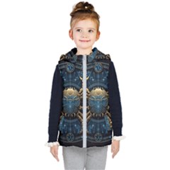 Cancer Star Sign Astrology Kids  Hooded Puffer Vest by Bangk1t