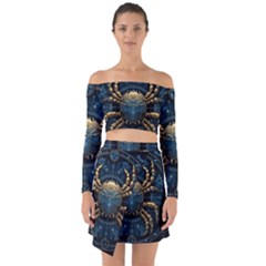 Cancer Star Sign Astrology Off Shoulder Top With Skirt Set by Bangk1t