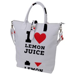 I Love Lemon Juice Buckle Top Tote Bag by ilovewhateva