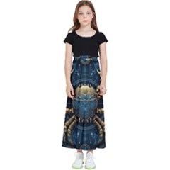 Cancer Star Sign Astrology Kids  Flared Maxi Skirt by Bangk1t