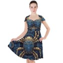 Cancer Star Sign Astrology Cap Sleeve Midi Dress View1