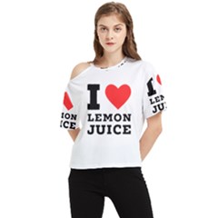 I Love Lemon Juice One Shoulder Cut Out Tee by ilovewhateva