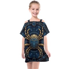 Cancer Star Sign Astrology Kids  One Piece Chiffon Dress by Bangk1t